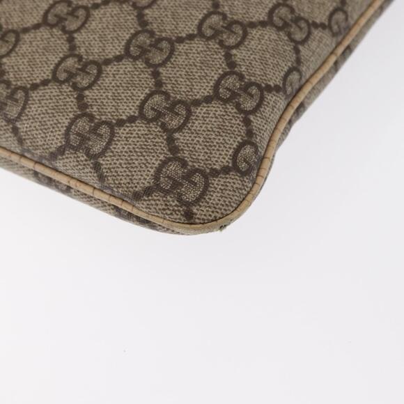 GUCCI GG Supreme Hand Bag PVC Beige Silver 117551 Auth...